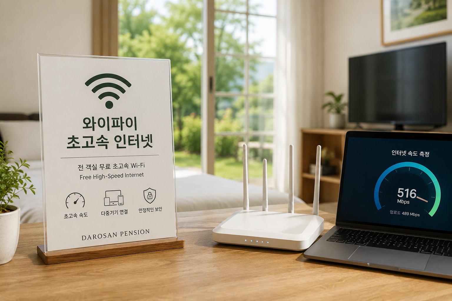 양양 다로산펜션 무료 와이파이 초고속 인터넷